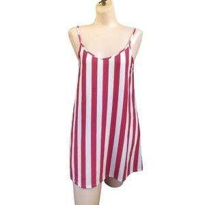 Show Me Your Mumu Circus Mimi Dress Red White Vertical Stripe Summer Trapeze